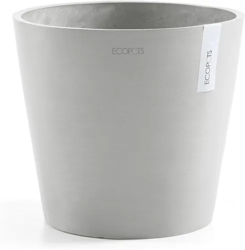 Vista 19 de Ecopots Amsterdam - Maceta redonda para flores, color gris oscuro, 8