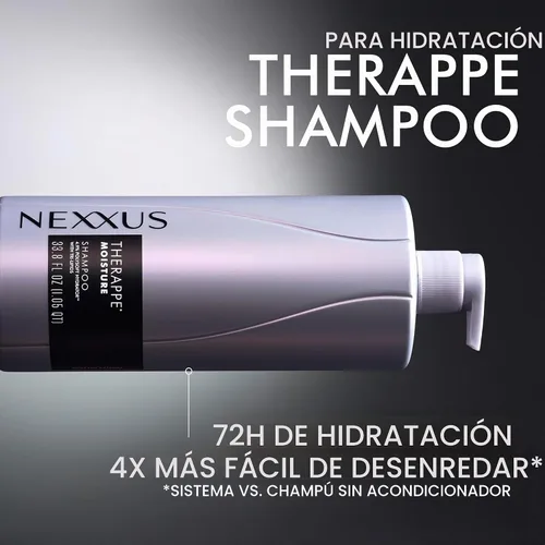 Vista 5 de Champú hidratante Nexxus Therappe Ultimate Moisture para cabello seco libre de siliconas, hidratante ProteinFusion con proteína de elastina y caviar