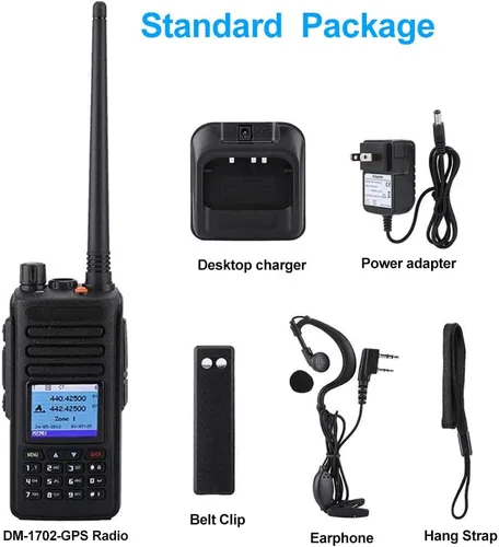 Vista 7 de Baofeng DM-1702 con GPS 5W Digital y Analógico Radio bidireccional Banda dual y modo dual DMR Walkie Talkie Ranura de tiempo dual Tier I y II DM1702