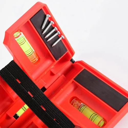 Vista 4 de Herramienta magnética para nivel de poste, nivel de burbuja vertical horizontal plegable, ángulo ajustable de bolsillo, niveles de alcohol