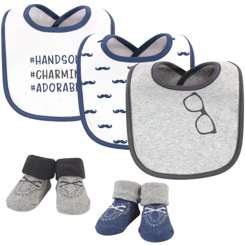 Vista 22 de Hudson Baby Conjunto de babero y calcetines unisex de algodón para bebé, Tamaño único Chica Calabaza