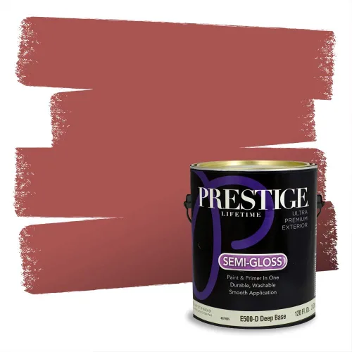 Vista 187 de Prestige Paints Pintura exterior e imprimación en uno, 1 galón, plano, coincidencia comparable de Valspar* Amber Rose*