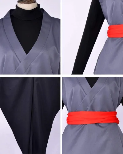 Vista 8 de Haikyuu - Traje de Kung Fu para hombre con orejas de anime negro Cosplay disfraz Halloween