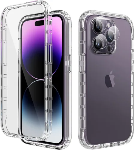 Vista 8 de Funda protectora sólida de cristal resistente de 360° con protector de pantalla compatible con iPhone 7 Plus/8 Plus (5.5 pulgadas), transparente