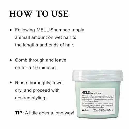 Vista 5 de Davines Champú MELU, limpieza antirotura para cabello largo o dañado
