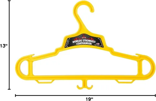 Vista 2 de Worlds Strongest - Percha para abrigos, fabricado en Estados Unidos, capacidad de carga de 140 libras, colgador de engranajes multiusos Amarillo