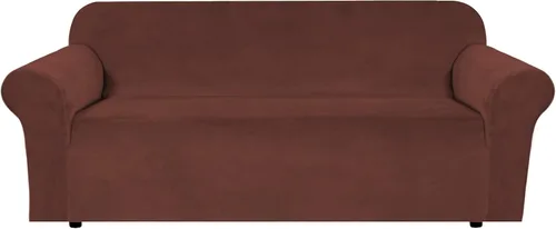 Vista 9 de H.VERSAILTEX Fundas de terciopelo elástico para sofá de dos plazas, fundas para sofá de 2 cojines para sala de estar, fundas deslizables con correas