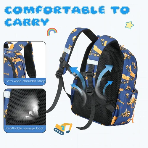Vista 57 de CAMTOP - Conjunto de mochila y lonchera con estampados divertidos para niños de preescolar y primaria), Y0058-2