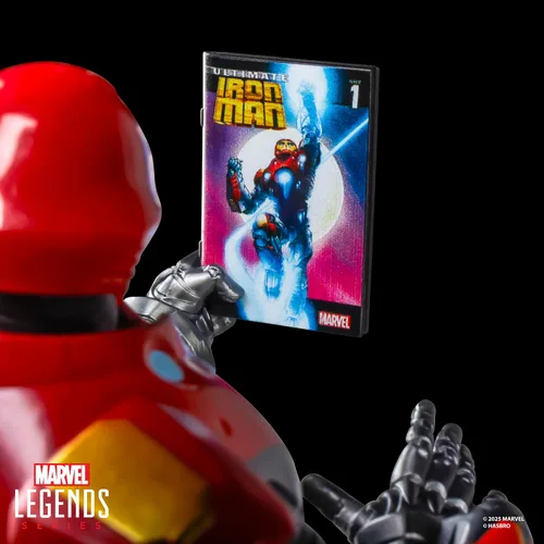 Vista 5 de Serie Marvel Legends Ultimate Iron Man, Figura de acción coleccionable de 6 pulgadas inspirada en cómics con accesorio de cómic a