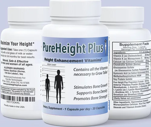 Vista 2 de PureHeight Plus Vitaminas para mejorar la altura, te ayudan a crecer – Aumentan la fuerza ósea, aumentan la densidad ósea, estimulan