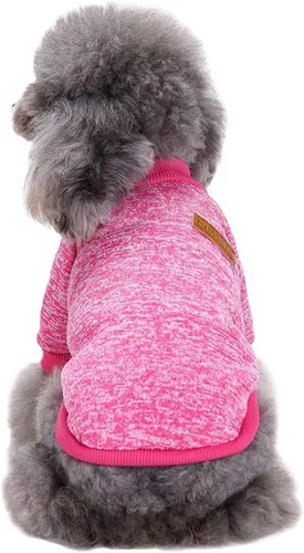 Vista 19 de Suéter de punto clásico para perros y mascotas, cálido para invierno, abrigo para cachorros y mascotas, ropa de suéter suave para perros pequeños