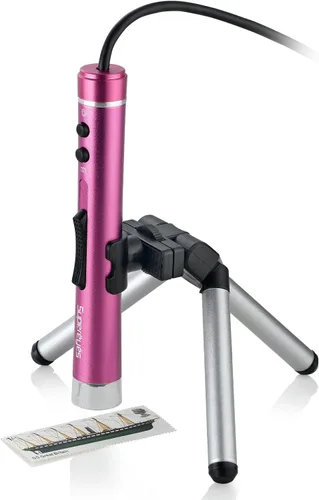 Vista 6 de B010-S 2.0MP 1~300X De Mano Fácil Control USB Microscopio Digital Lupa De Lupa Con LED Y Soporte - Plata