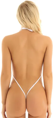Vista 6 de TiaoBug - Conjunto de lencería para mujer, micro bikini fresa