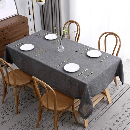 Vista 21 de maxmill Flaxy Mantel de Lino Sintético con Textura Slubby de 2 Tonos Resistente a las Arrugas Anti-Encogimiento Mantel Suave para Cocina Comedor