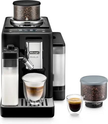 Vista 14 de De'Longhi Rivelia - Máquina automática de café expreso con molinillo y espumador de leche, cafetera todo en uno, café con leche caliente y helado
