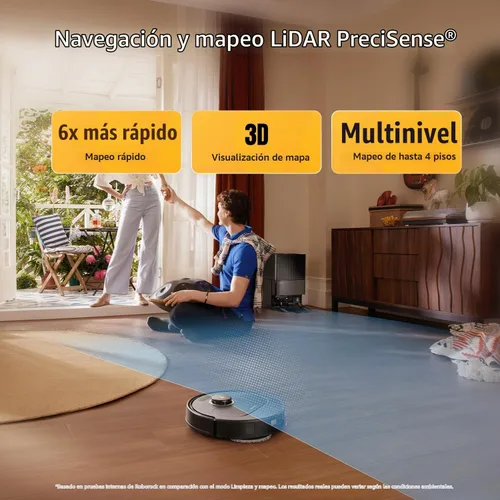 Vista 13 de roborock Qrevo S5V Robot Vacuum and Mop, FlexiArm Edge Mopping, 12,000Pa