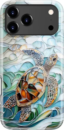 Vista 72 de LUMARKE Funda para iPhone 14/iPhone 13, lindo Y2K floral, carga inalámbrica Mosaico Tortuga Shell