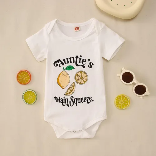 Vista 3 de Ritatte Mameluco para bebé recién nacido, niña, niño, tías divertidas para apretar, unisex, ropa de hongos limón de 0 a 12 meses