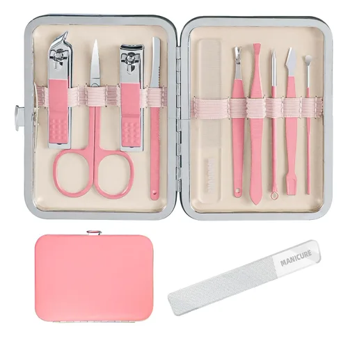 Vista 8 de Kit de manicura y pedicura profesional para hombres, kit de cuidado de uñas, kit de cuidado de uñas para hombre, cortaúñas de uñas y pies