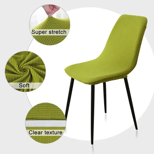 Vista 4 de Juego de 4/6/2 fundas elásticas de terciopelo para sillas de comedor, fundas de silla de comedor, estilo moderno, universal, sin brazos, protector