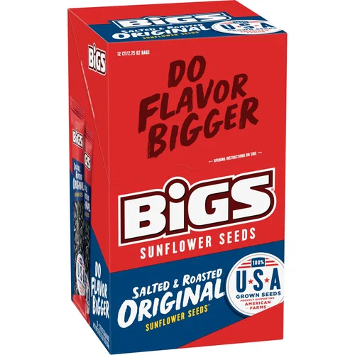Vista 2 de BIGS - Semillas de girasol, sabor original salado y tostado, 2.75 onzas (paquete de 12)