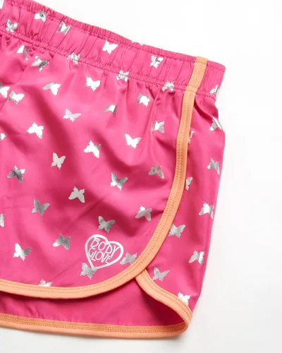 Vista 5 de Body Glove Conjunto de pantalones cortos activos para niña, camiseta de 4 piezas, camiseta sin mangas, pantalones cortos de ciclismo con leggings