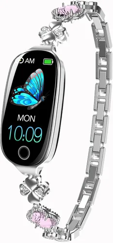 Vista 9 de Rastreador de actividad física para mujer, reloj inteligente de fitness con monitoreo del sueño, monitor de frecuencia cardíaca, contador de pasos