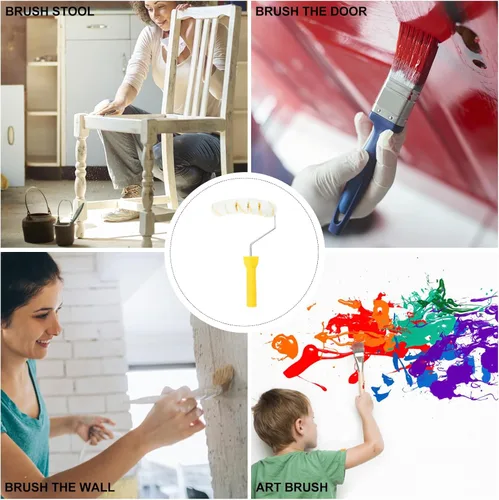 Vista 9 de TEHAUX Cepillo profesional para pintura de tuberías con 7 ruedas, herramienta de pintura de tubo ligero para tuberías de agua de gas natural, fácil
