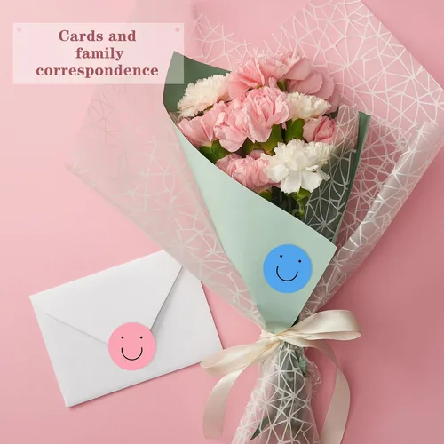 Vista 6 de Outus 1500 calcomanías de sonrisa feliz, calcomanías pequeñas de sonrisa de 1 pulgada, mini calcomanías de recompensa positiva, calcomanías