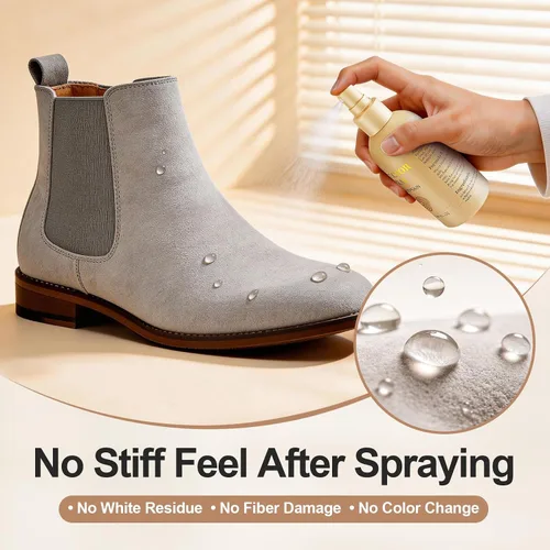 Vista 4 de Spray protector de gamuza para zapatos: impermeabilizante y protector de manchas sin olor sin PFAS - Nano Shield a base de agua para botas, cuero