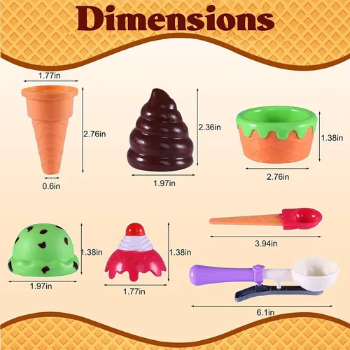 Vista 4 de Dulces Regalos Liberty Imports, juego de helados con puesto de comida rápida para niños