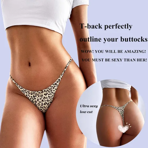 Vista 3 de Bolivelan Tanga de tanga de algodón con espalda en T para mujer paquete de 6