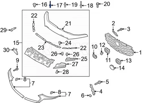 Vista 4 de Rexka 30 unids rejilla cubierta clip parachoques cubierta remache para Mazda TK2150355 Mazda 3 CX-3 CX-5 CX-9