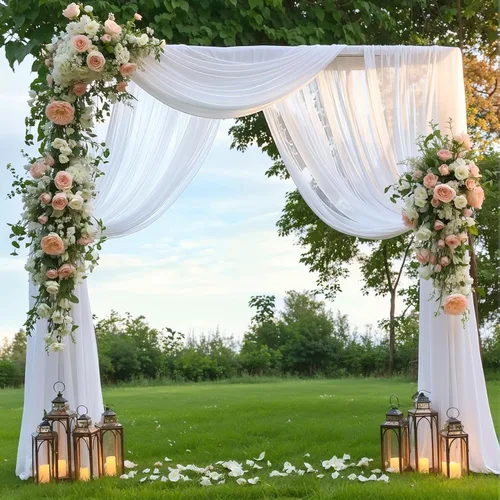 Vista 26 de Tela Negra para Drapeado de Arco de Boda 1 Panel 30'' x 20 Pies Cortinas Negras Tela Transparente Telón de Fondo Telas para Drapeado de Arco