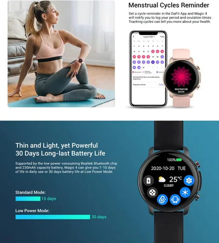 Vista 5 de Reloj inteligente de salud para teléfonos Android iOS Frecuencia Cardíaca Reloj de Presión Arterial Seguimiento del Sueño Mensaje Notificación