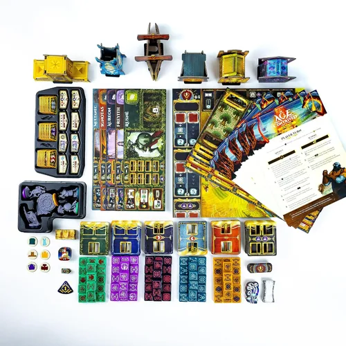 Vista 2 de an Age Contrived Juego de mesa competitivo de construcción de motores y dioses de fantasía Fabricado por Bellows Intent (Edición Core)