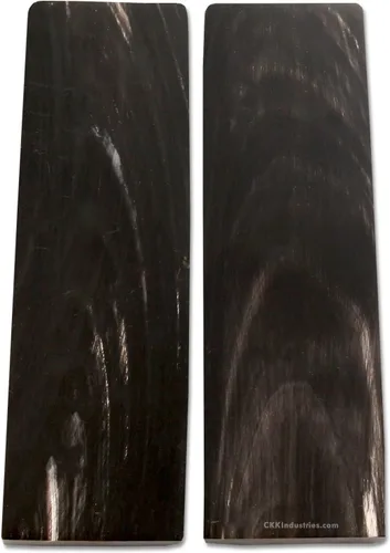 Vista 31 de Báscula de mango de cuerno de búfalo (corteza) - (Amber/Black) - (3.50 x 1.125 x 0.187)