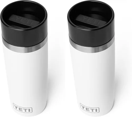 Vista 22 de YETI Rambler - Botella de viaje de 8 onzas, acero inoxidable, aislada al vacío con tapa a prueba de fugas, color negro
