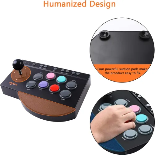 Vista 6 de PXN Street Fighter Arcade Game Fighter Arcade Fighting Stick con puerto USB, con funciones Turbo y macro, adecuado para PS3 PS4 Xbox ONENintendo