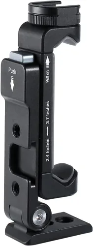 Vista 6 de Soporte de trípode de metal para teléfono con 2 zapatas frías, 3 ángulos de visión ajustables (vertical, horizontal e inclinación de 45°), soporte