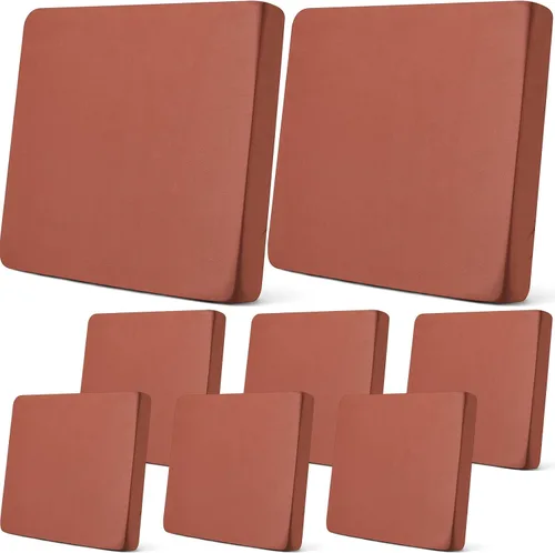 Vista 9 de Newwiee Funda de cojín, para cojín de asiento de sofá o sillón, 8 unidades, elástica, para sofá, muebles de patio y exteriores, de repuesto, suave