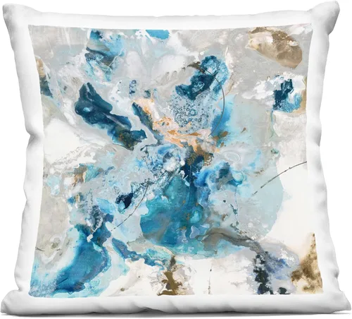 Vista 14 de Stupell Industries Liz Jardine - Cojín abstracto con diseño de geoda de ágata, 18 x 18 pulgadas, color azul