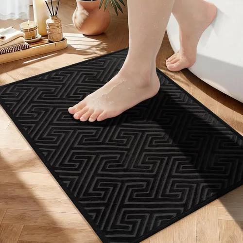 Vista 26 de YIHOUSE Alfombras de baño beige de 17 x 24 pulgadas, de secado rápido, antideslizantes, absorbentes, lavables a máquina, fina alfombra de baño