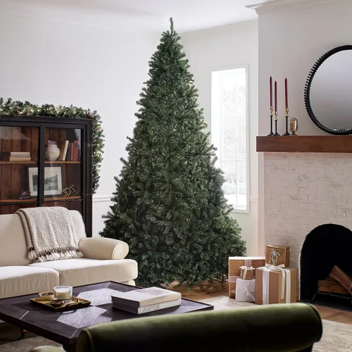 Vista 4 de National Tree Company Árbol de Navidad de abeto de North Valley sin 2,992 puntas, incluye soporte, artificial, verde