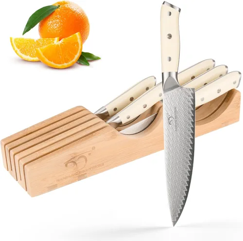 Vista 14 de NANFANG BROTHERS® Juego de cuchillos Damasco VG10 de 16 piezas, bloque de NF-D0604T-16-Color madera natural