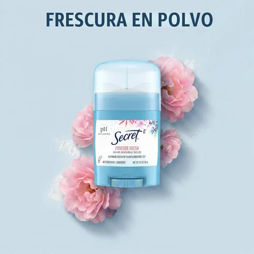 Vista 7 de Secret Antitranspirante y desodorante para mujer, protección contra el sudor y el olor las 24 horas, protección equilibrada de PH, suave