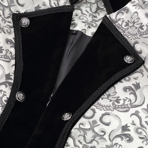 Vista 7 de Chaqueta medieval steampunk para hombre, abrigo gótico victoriano