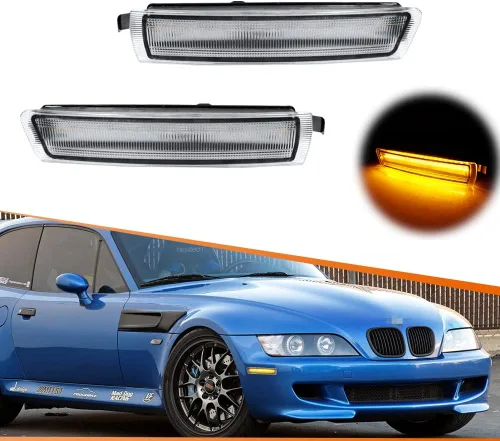 Vista 8 de ADIIL Juego de 2 luces LED de posición lateral para BMW Z3 M Coupe Roadster Carcasa de lente ahumada