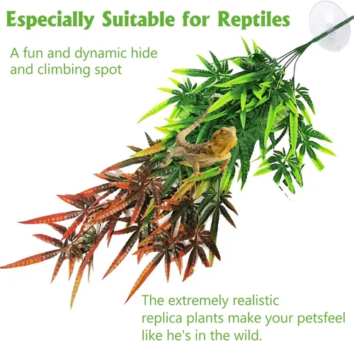 Vista 3 de Hamiledyi Plantas colgantes de terrario para reptiles, 3 piezas