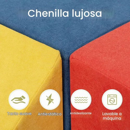 Vista 4 de INFANS Juguetes de escalada para niños pequeños, juego de 6 piezas de bloques de espuma suave para trepar y gatear con estructura de actividad